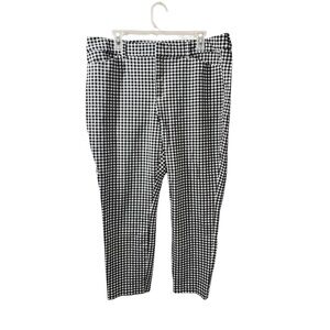 Old Navy Pixie High Rise Skinny Plaid Pants Size 16 Black White
